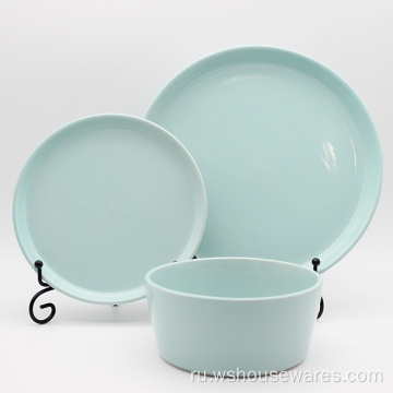 многоугольная посуда керамика роскошь 16 штук разноцветная глазурь